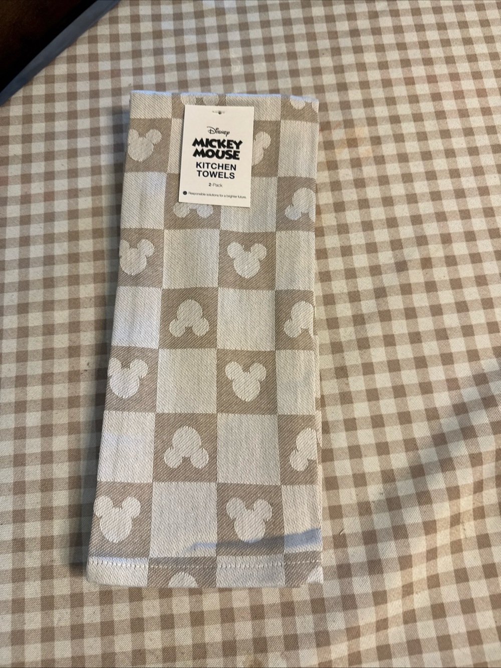 Disney Mickey Mouse Beige & White Kitchen Towels - 2 Pack